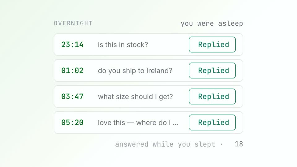 Replying overnight